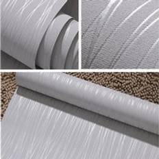 LivingAndHome Minimalist Non-Woven Silky Striped Embossed Wallpaper Room Silver Grey