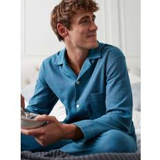 Turquoise Sleepwear British Boxers 'Stornoway' Herringbone Brushed Cotton Pyjama Set Teal