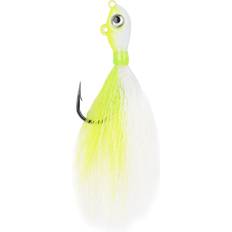 Mustad Big Eye Bucktail jiggskalle 14 g med 4/0 krok chartreuse/white 1-pack