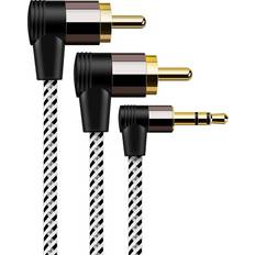 Bakeey 90 Degree 3.5MM to RCA Splitter Cbale 2RCA
