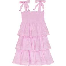 Zimmermann Kids Clover tiered cotton dress purple