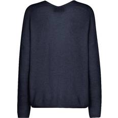 Mos Mosh Tröjor Mos Mosh Mmthora Vneck Knit Stickat - Salute Navy