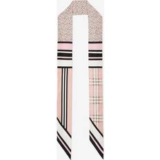 Burberry Womens Blush Skinny Check-print Silk-twill Scarf