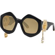 Philipp Plein Ladies' Sunglasses SPP102S-700G - Black Mirror Gold
