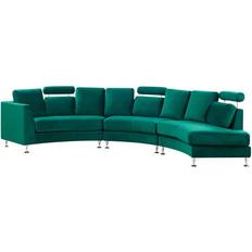 3 Seater - Divan Sofas Beliani 7 Seater Curved Modular Velvet Sofa