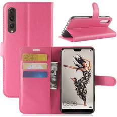 Huawei P20 Pro litchi tekstur PU læder flip etui Rose