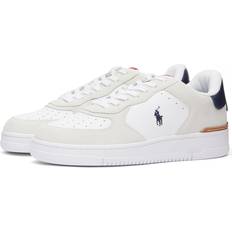 Polo Ralph Lauren Men Shoes Polo Ralph Lauren White Leather Trainers Master Court - Red/White/Navy