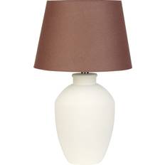 Linne Bordslampor Beliani Gyaros 55 cm E27 Off White Brun Bordslampa