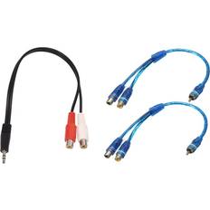 Cables Tlily 3.5mm Stereo Adapter to 2 RCA Cable with 2 Pcs RCA Phono Y Splitter Lead Adapter Cable
