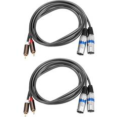 Cables Tlily 2X 1.5M Dual Rca Male to Xlr Male Cable 2 Xlr to 2 Rca Plug Adapter Hifi Stereo Cable for Miniphone Speaker