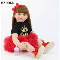 BZDOLL BZDOLL 60cm Soft Silicone Reborn Toddler Doll 24inch Princess Babies Girl Toys Lovely Kid Birthday Gift Realistic Alive Bebe