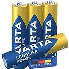 Varta Batterien AAA, 4 Stück, Longlife Power, Alkaline, 1,5V, ideal für Spielzeug, Funkmaus, Taschenlampen, Made in Germany