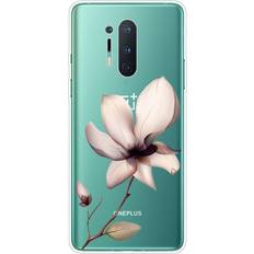 MAULUND OnePlus 8 Pro Fleksibel Plastik m. Print Gennemsigtig Lotus Blomst