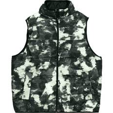 Champion Men Vests Champion Men's Puffer Vest, Allover Print, Script Logo Hyper Wash Black