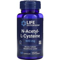 Circulation Sanguine Acides Aminés Life Extension N-Acetyl-L-Cysteine 600mg 60 pcs