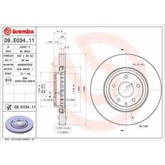 Frenate a Attrito Brembo 09.E034.11 320 28 5 Ventilazione Interna Rivestito MAZDA CX-5 II 6 Station Wagon 6 Sedan