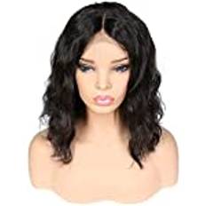 Lace Front Wigs Human Hair,13X4 Brazilian Virgin Human Hair Natural Wavy Short Bob Wig