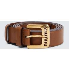 Miu Miu Logo leather belt black