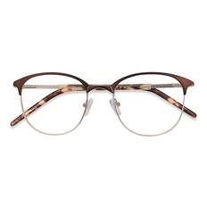 Glasses & Reading Glasses Eyebuydirect Unisex s square Brown Golden Metal Prescription Eyebuydirect s Perceive