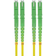 Kabler Helos Fiberoptisk Patchkabel E2000 APC 9 125µm OS2 Gul 10.0m