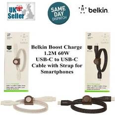 Belkin boost charge 1.2m 60w usb c zu c kabel mit riemen für smartphones neu Schwarz