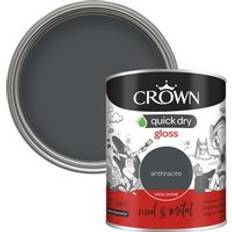 Crown Quick Gloss Metal Paint, Wood Paint Grey 0.75L