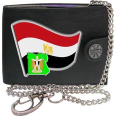 Natural Wallets Klassek Chain Egypt Flag EGYPTIAN Map COA Wallet Chain Coin Pocket Klassek RFID Blocking Credit