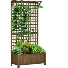 OutSunny Wood Planter with Trellis