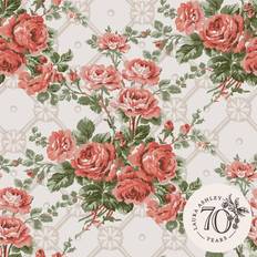 Pink Wallpapers Laura Ashley Country Roses Old Rose Pink Non-Woven Paper Removable Wallpaper