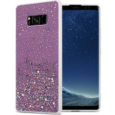 Cadorabo Purple Case for Samsung Galaxy S8 PLUS Cover Protection TPU Silicone Gel Back case with sparkling glitter