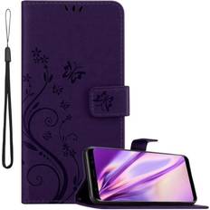 Cadorabo Flower Book Cover Galaxy S8 Smartphone Hülle, Violett