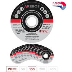 Arebos 100 x Metal Cutting Slitting Discs 1mm Ultra Thin 115mm Angle Grinder 4.5