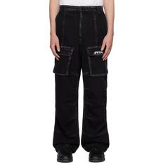 Cargo Trousers - Denim RTA Black Wide-Leg Denim Cargo Pants BLACK OUTLINE WAIST