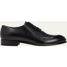 Zegna Men Low Shoes Zegna Vienna Evening Cuir Poncé À La Main - Noir