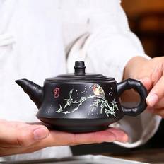 Bamboo Teapots HKHBJS Yixing Purple Clay Joint Raw Teapot