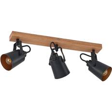 Hout Spotlights Lindby Kimban Plafondspot 3-Lamps Zwart