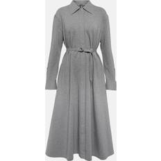 Norma Kamali Belted terry midi dress grey