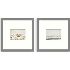 John Lewis LS Lowry 'Yachts' & 'The Estuary' Print Framed Art