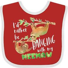 Purple Pacifiers & Teething Toys Inktastic Id Rather Be Hanging with My Meemaw- Cute Sloths Gift Baby Bib