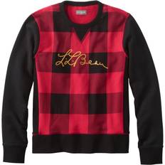 L.L.Bean Men's Signature Rugged Crewneck Sweatshirt, Print Royal Red Buffalo Check XXXL, Cotton