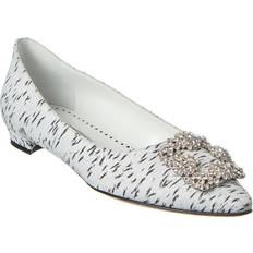 Men - White Ballerinas Manolo Blahnik Hangisi Jacquard Flat -