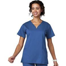 Work Tops on sale Meta Women's Labwear Ventral V-Neck Scrubs Top 15200, Medium, Brt Blue