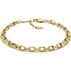 Fossil Jewelry Fossil Women's Archival Core Essentials Gold-Tone Stainless Steel Chain Bracelet