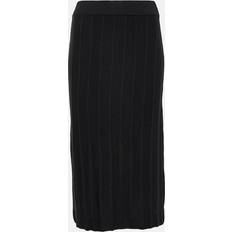 Max Mara Melk Ribbed-Knit Virgin Wool Midi Skirt - Black