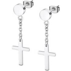 Homme Boucles d'oreilles Lotus Boucles d'oreilles Croix Style Ls2175-4/1 Acier Inoxydable Homme