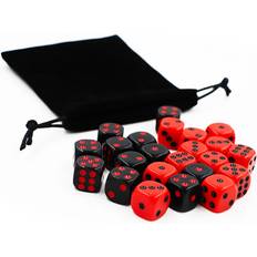 Svart/Röda Tärningar 24-pack