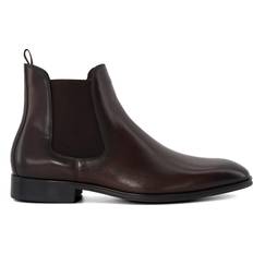 Dune London 'Mandatory' Leather Chelsea Boots Dark Brown