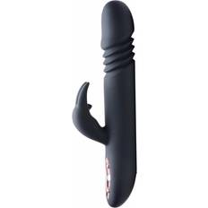 XR Brands Royal Rabbits Bunny Thrust 10X Thrusting Rabbit Vibrator Black