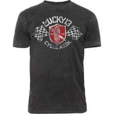 LUCKY 13 Cycle Assn Vintage Black T-Shirt Schwarz