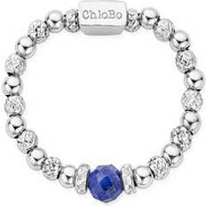 Grey Rings ChloBo Sparkle Sterling Silver Sodalite Beaded Ring SR1SS